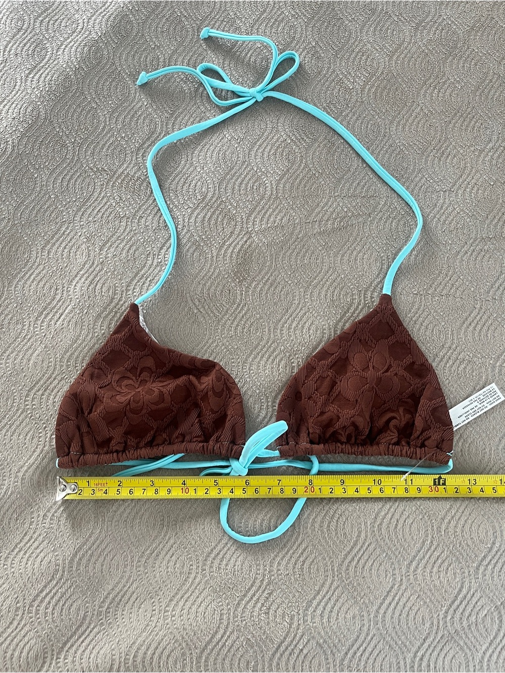 Free People Michelle Brown and Blue Women's Bikini top size X large - Picture 13 of 14